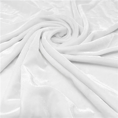 White Stretch Velvet Fabric