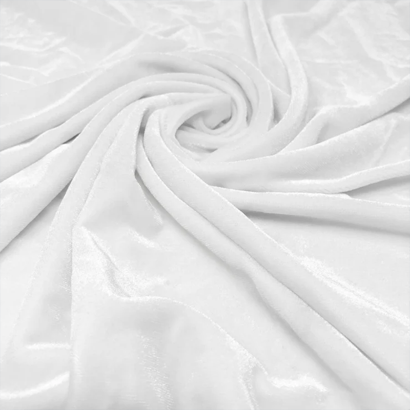 White Stretch Velvet Fabric